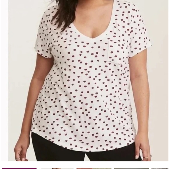 torrid Tops - Torrid womens plus size v-neck pocket tee Lips good condition
